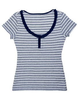 Women's Sports striped shirt. Isolate on white