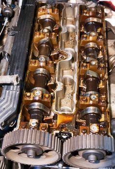 old dirty broken car engine crankshafts