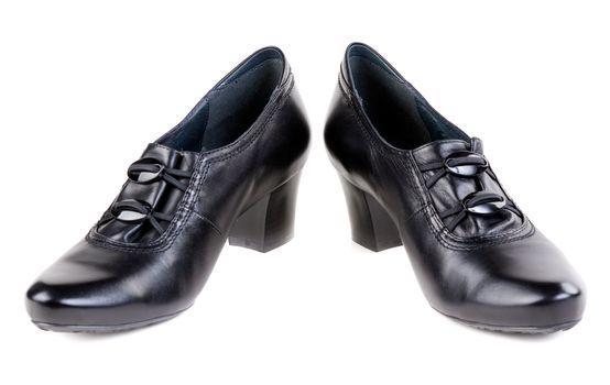 A pair of black women's shoes, isolate on white