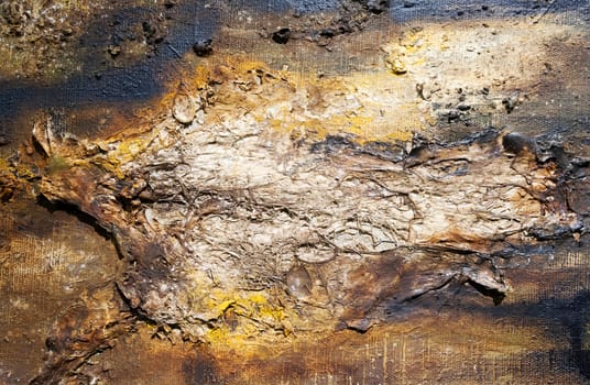 Fragment of an abstract painting, organic, dried pumpkin