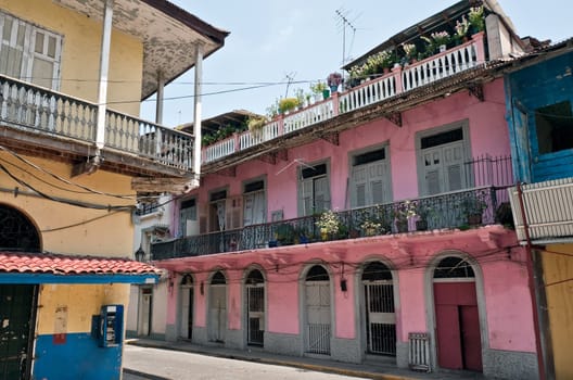 Panama city Casco viejo old colonial houses