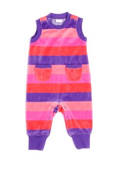 Striped colored rompers isolated on white background