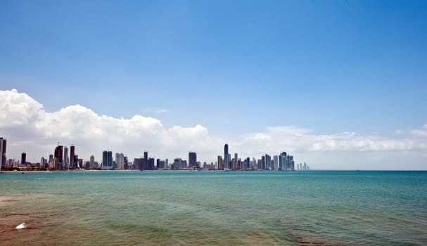 Panama city view at the downtown highrise buildings