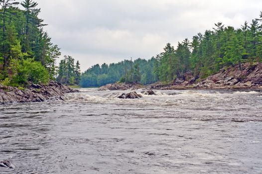 Rapids at French River in Ontario