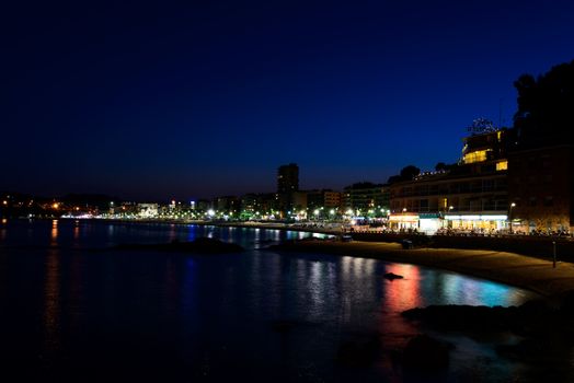 View of Lloret de Mar (Spain) at night