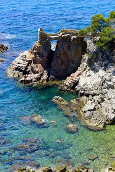 Cliff line costa brava lloret de mar spain