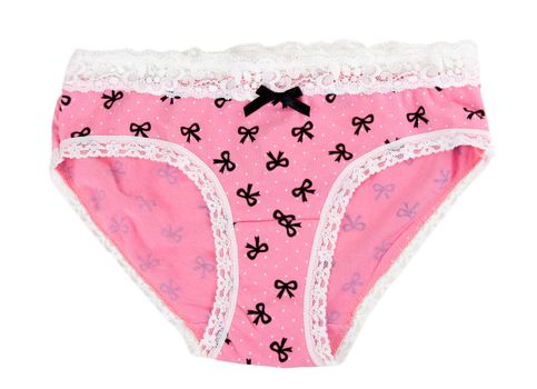 The pink women's panties isolated on white background