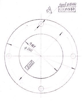 drawing of mechanical parts made ​​with pencil on white background