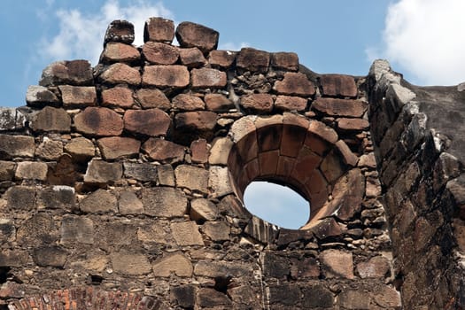 Old building ruins in Old Panama City 
