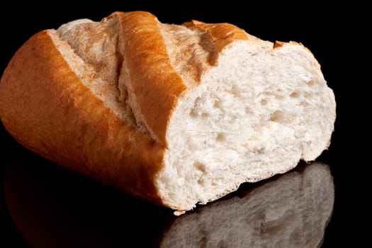 Image of a Loaf of Bread on black background