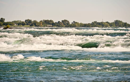 Rapids at Niagara River just before falls