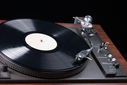 Close up of a record being played