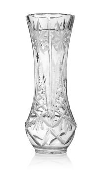 Glass vase isolated on a white background