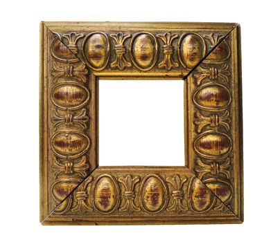 Antique goldne frame isolated on white