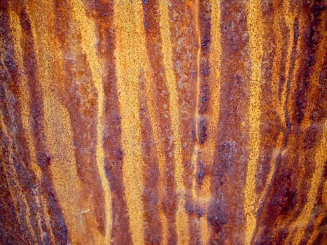 Streaks of rust on tin metal