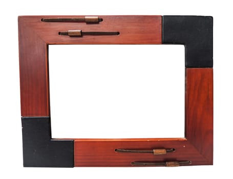 Blank wood frame isolated on white
