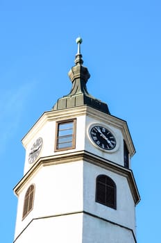 Clock tower at Kalemegdan fortress Belgrade Serbia
