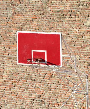 Empty basketball court