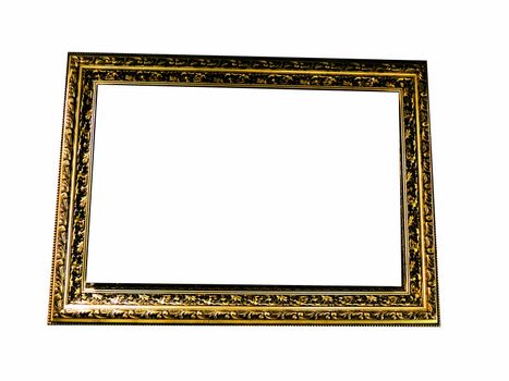 Gold frame isolated white 