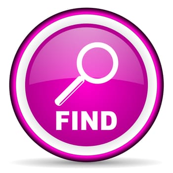 find violet glossy icon on white background