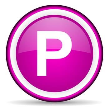 park violet glossy icon on white background