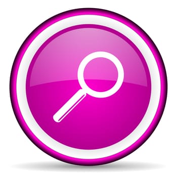 search violet glossy icon on white background