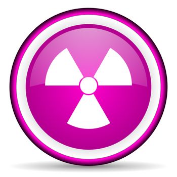 radiation violet glossy icon on white background