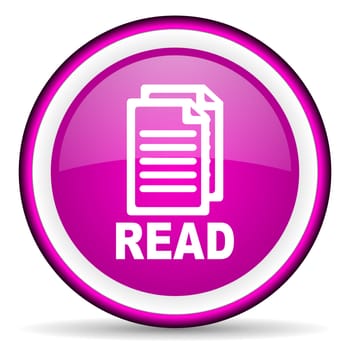 read violet glossy icon on white background