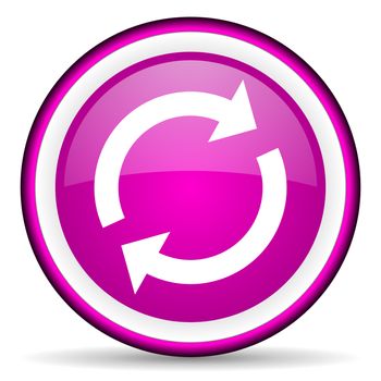 reload violet glossy icon on white background