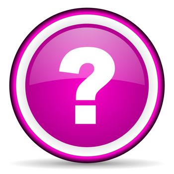 question mark violet glossy icon on white background