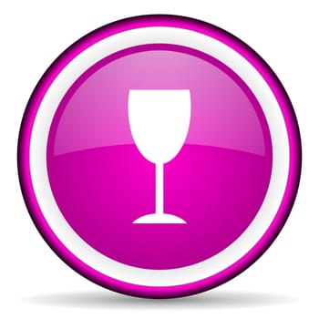 glass violet glossy icon on white background