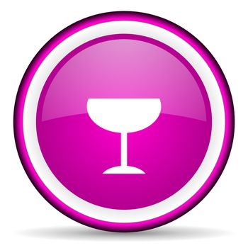 glass violet glossy icon on white background