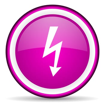 lightning violet glossy icon on white background