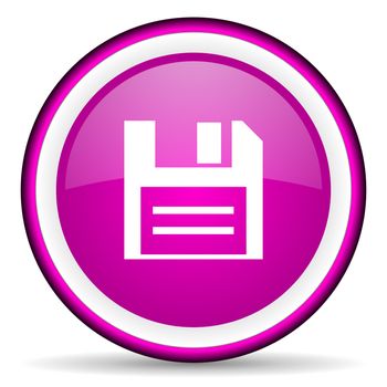 disk violet glossy icon on white background