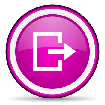 exit violet glossy icon on white background