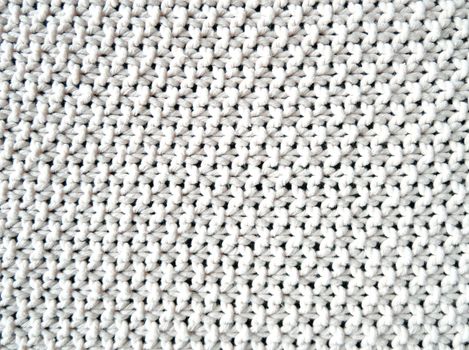 close-up of white knit texture