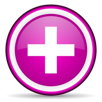 emergency violet glossy icon on white background
