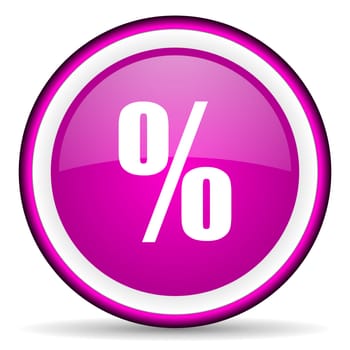percent violet glossy icon on white background