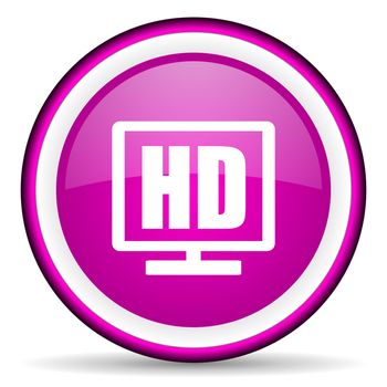hd display violet glossy icon on white background
