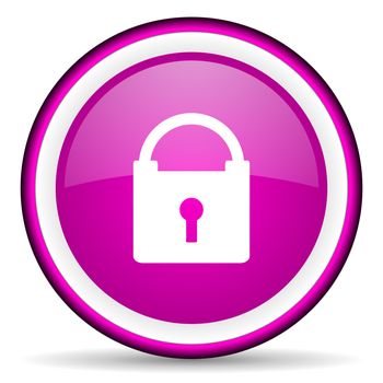 protect violet glossy icon on white background