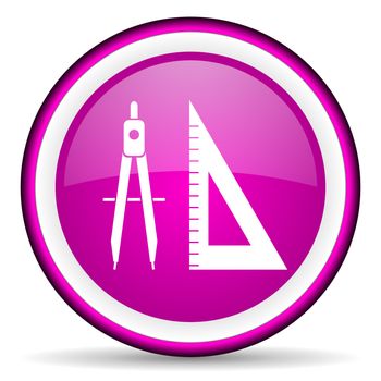 e-learning violet glossy icon on white background