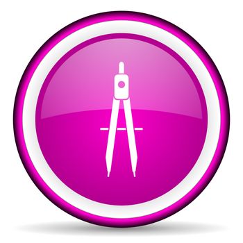 e-learning violet glossy icon on white background