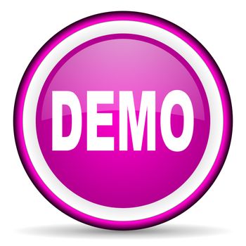 demo violet glossy icon on white background