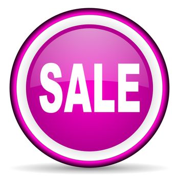 sale violet glossy icon on white background