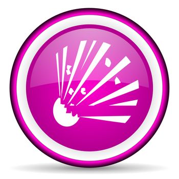 bomb violet glossy icon on white background