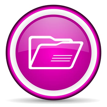 folder violet glossy icon on white background