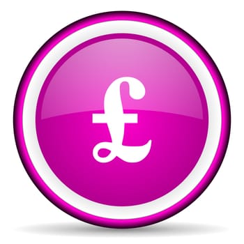 pound violet glossy icon on white background