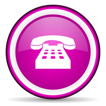 phone violet glossy icon on white background