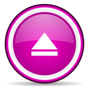 eject violet glossy icon on white background