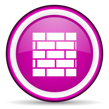 firewall violet glossy icon on white background